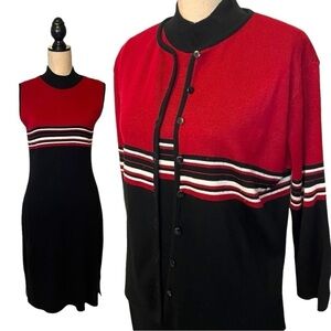 Morningside Designer Collection Coordinating Knit Set Dress & Cardigan